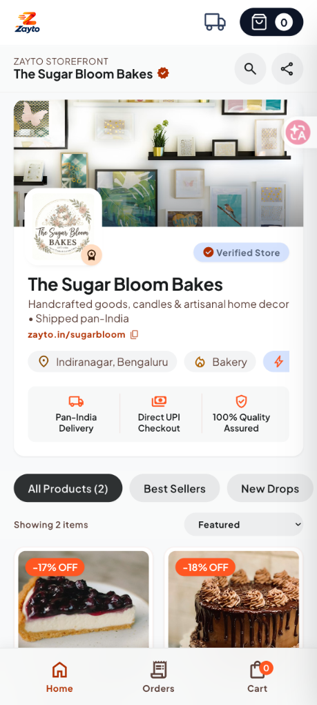 The Sugar Bloom Bakes Live Storefront